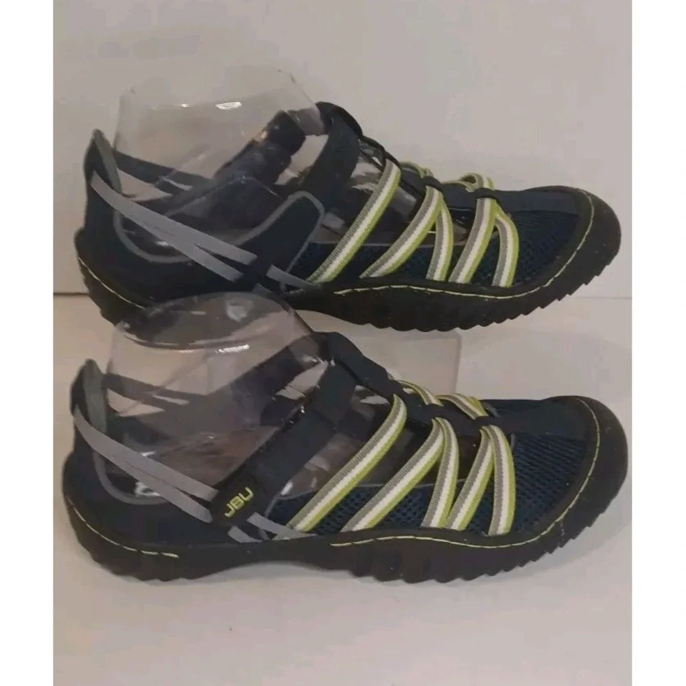 J-Sport by Jambu Slip-On Sneaker‎ Shoe Athletic Sport Blue Green White Women's 8